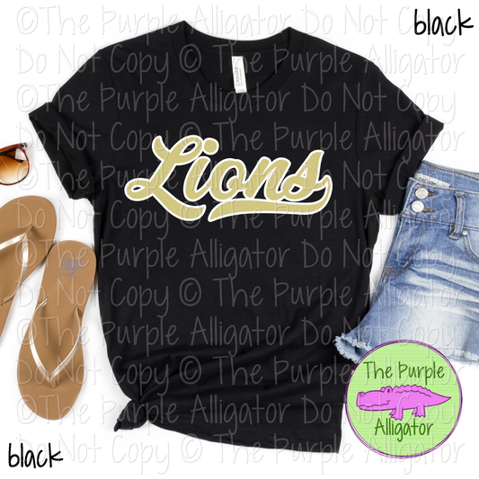 Lions Swash Mascot Spirit School Spirit Wear Team Swag - CHOOSE YOUR DESIGN COLORS - 0625 (d2f TPA)