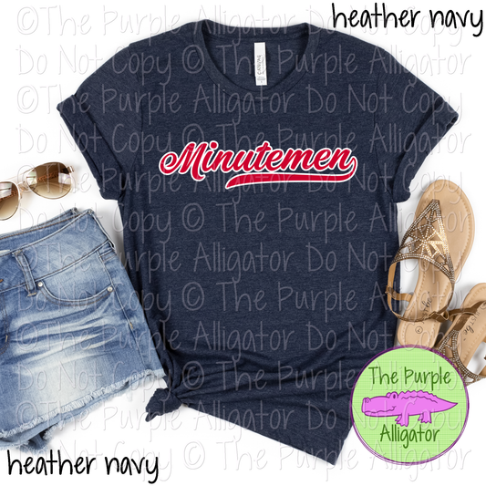 Minutemen Swash Mascot Spirit School Spirit Wear Team Swag - CHOOSE YOUR DESIGN COLORS - 0625 (d2f TPA)