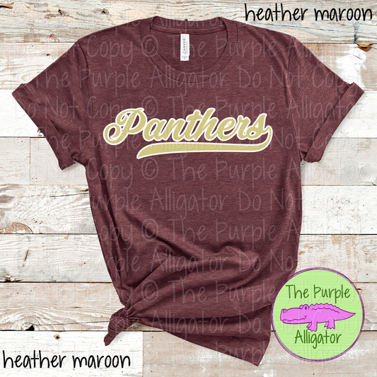 Panthers Swash Mascot Spirit School Spirit Wear Team Swag - CHOOSE YOUR DESIGN COLORS - 0625 (d2f TPA)