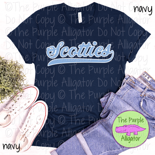 Scotties Swash Mascot Spirit School Spirit Wear Team Swag - CHOOSE YOUR DESIGN COLORS - 0625 (d2f TPA)