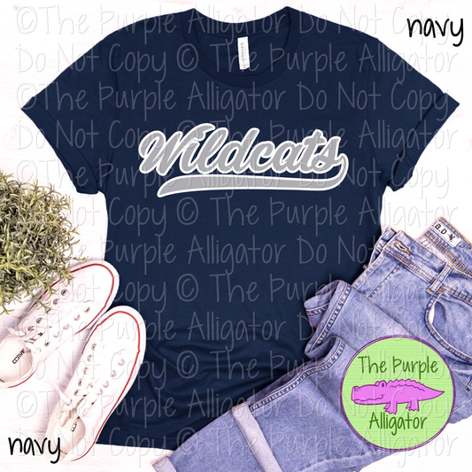 Wildcats Swash Mascot Spirit School Spirit Wear Team Swag - CHOOSE YOUR DESIGN COLORS - 0625 (d2f TPA)