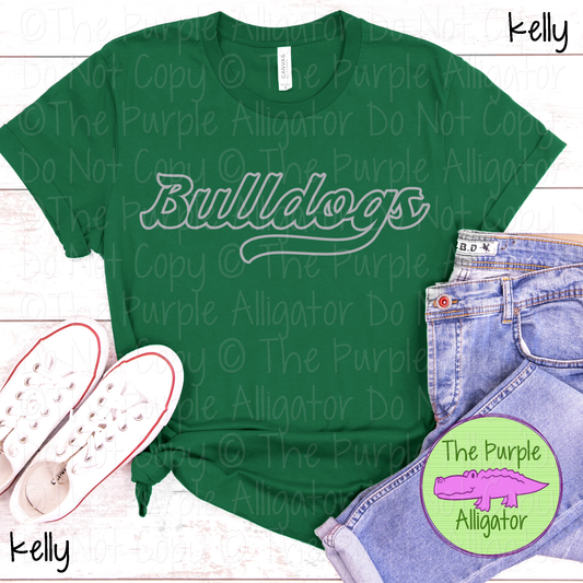 Bulldogs Swingline Hollow – The Outline Series | Retro Outlined Script Design - CHOOSE YOUR DESIGN COLOR - 1125 (d2f TPA)
