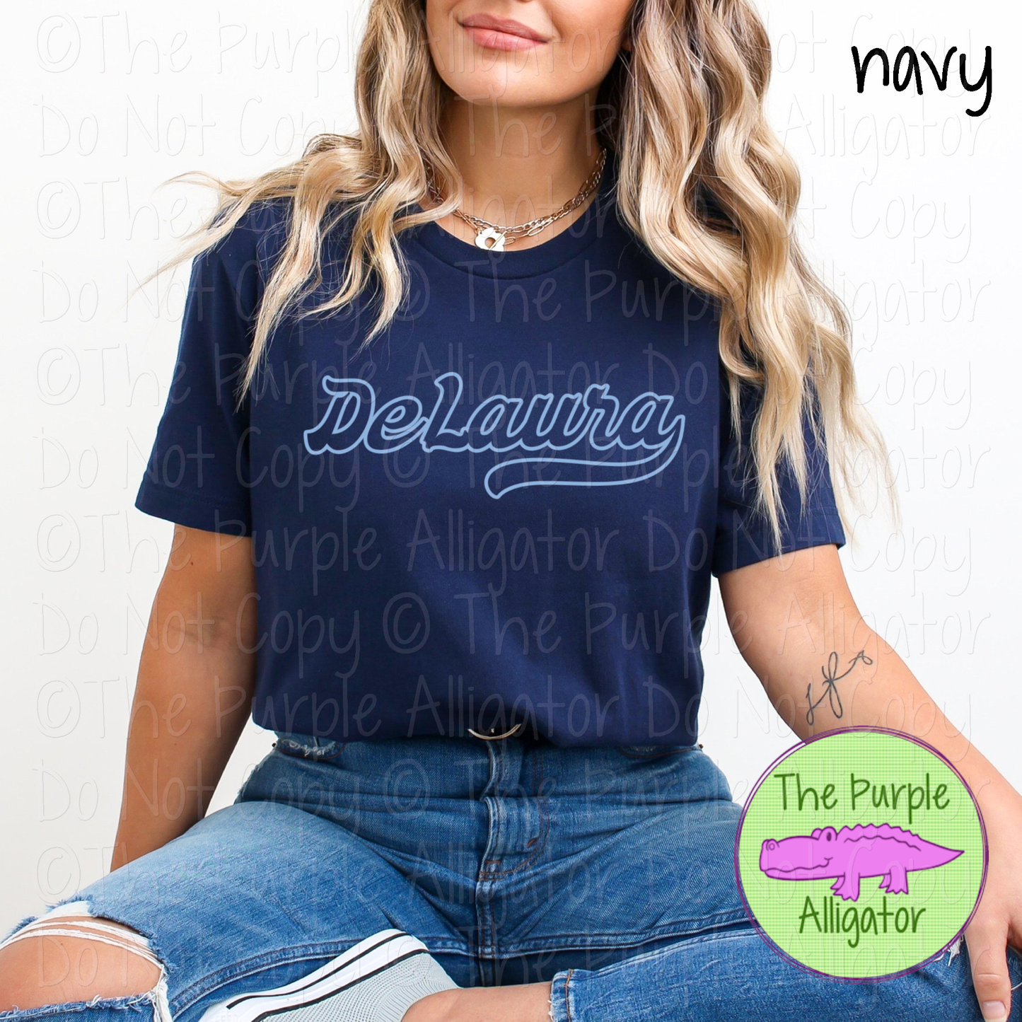 DeLaura Swingline Hollow – The Outline Series | Retro Outlined Script Design - CHOOSE YOUR DESIGN COLOR - 1125 (d2f TPA)