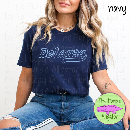 DeLaura Swingline Hollow – The Outline Series | Retro Outlined Script Design - CHOOSE YOUR DESIGN COLOR - 1125 (d2f TPA)