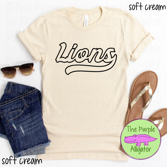 Lions Swingline Hollow – The Outline Series | Retro Outlined Script Design - CHOOSE YOUR DESIGN COLOR - 1125 (d2f TPA)