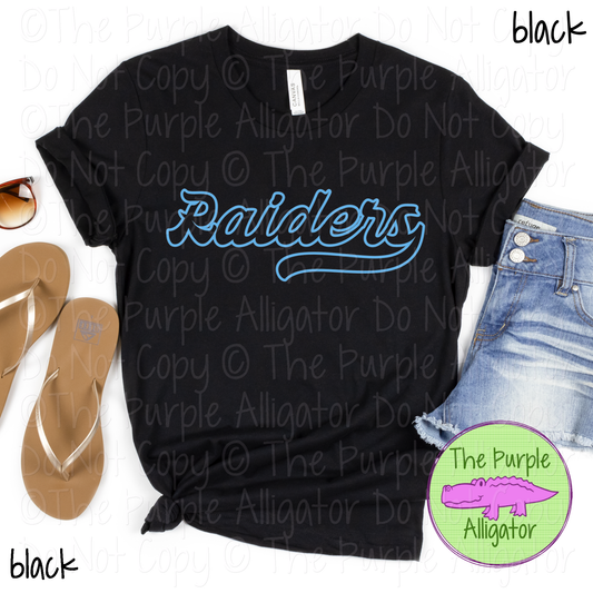 Raiders Swingline Hollow – The Outline Series | Retro Outlined Script Design - CHOOSE YOUR DESIGN COLOR - 1125 (d2f TPA)