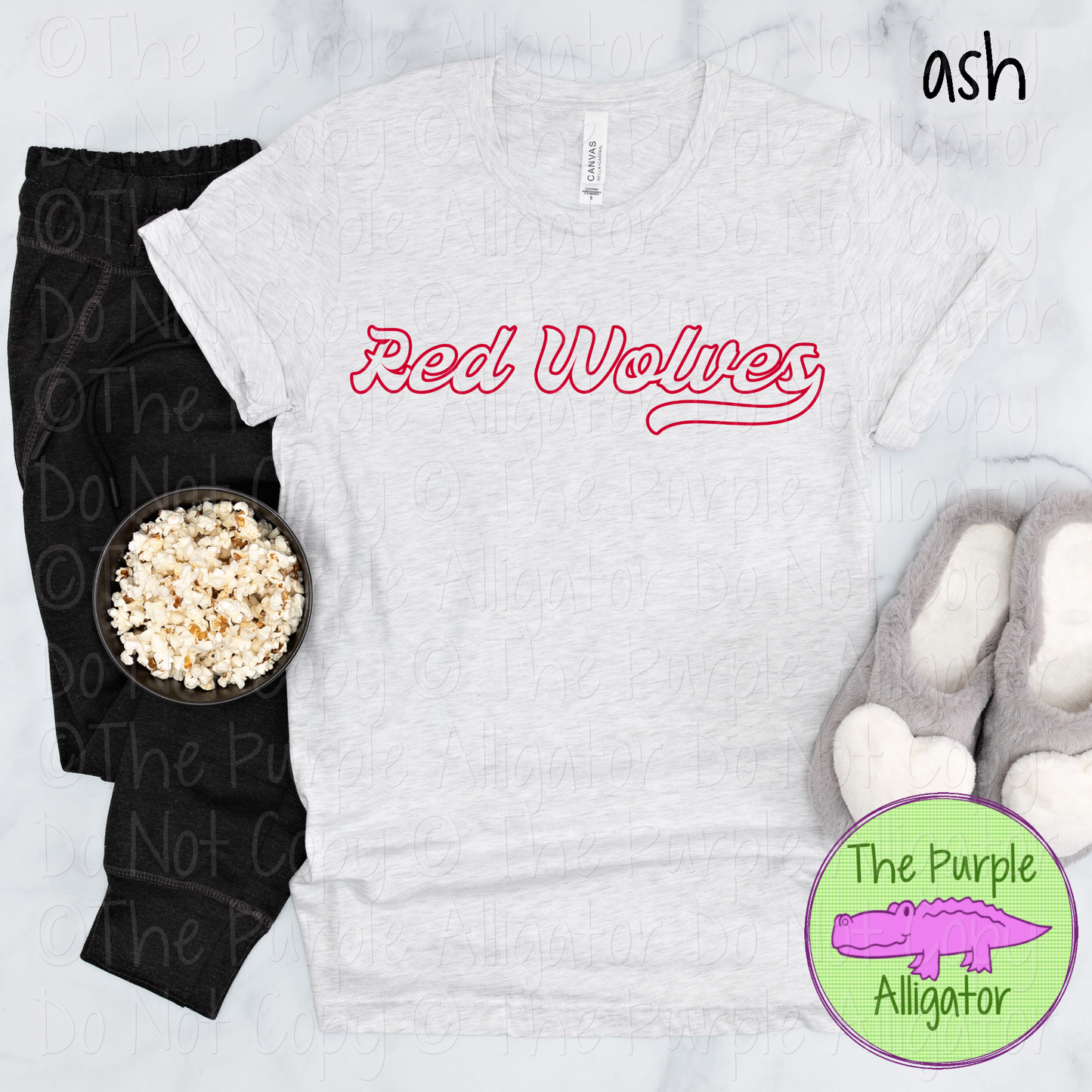 Red Wolves Swingline Hollow – The Outline Series | Retro Outlined Script Design - CHOOSE YOUR DESIGN COLOR - 1125 (d2f TPA)