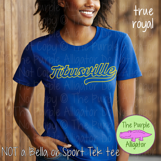 Titusville Swingline Hollow – The Outline Series | Retro Outlined Script Design - CHOOSE YOUR DESIGN COLOR - 1125 (d2f TPA)