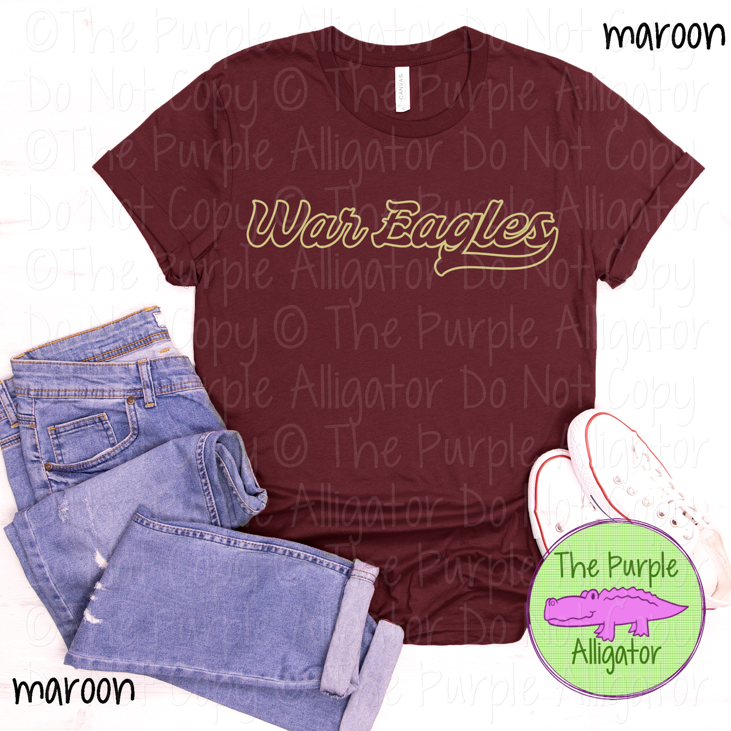 War Eagles Swingline Hollow – The Outline Series | Retro Outlined Script Design - CHOOSE YOUR DESIGN COLOR - 1125 (d2f TPA)