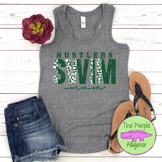 Hustlers Swim Mom SC7 Mascot School Spirit Wear Team Gear - CHOOSE YOUR DESIGN COLORS - 0525 (d2f TPA)