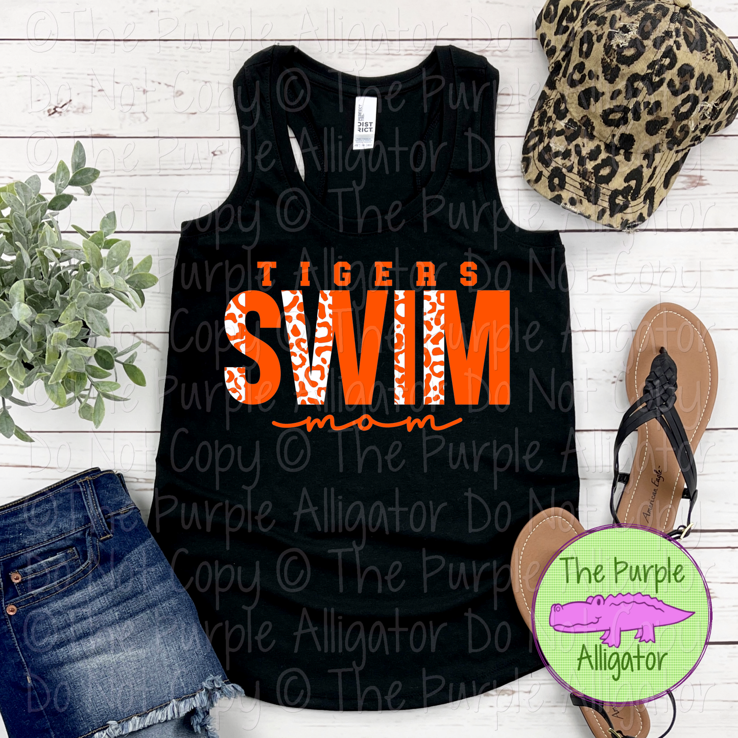Tigers Swim Mom SC7 Mascot School Spirit Wear Team Gear - CHOOSE YOUR DESIGN COLORS - 0525 (d2f TPA)
