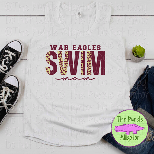 War Eagles Swim Mom SC7 Mascot School Spirit Wear Team Gear - CHOOSE YOUR DESIGN COLORS - 0525 (d2f TPA)