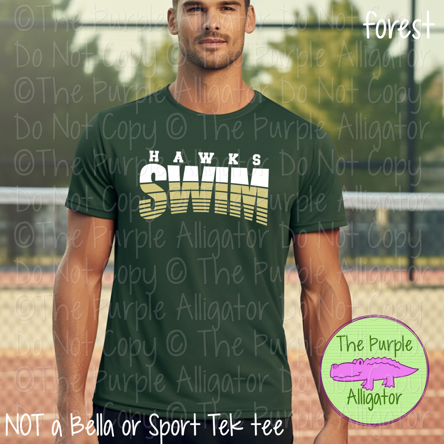 Hawks Swim SC10 Mascot School Spirit Wear Team Gear - CHOOSE YOUR DESIGN COLORS - 0425 (d2f TPA)
