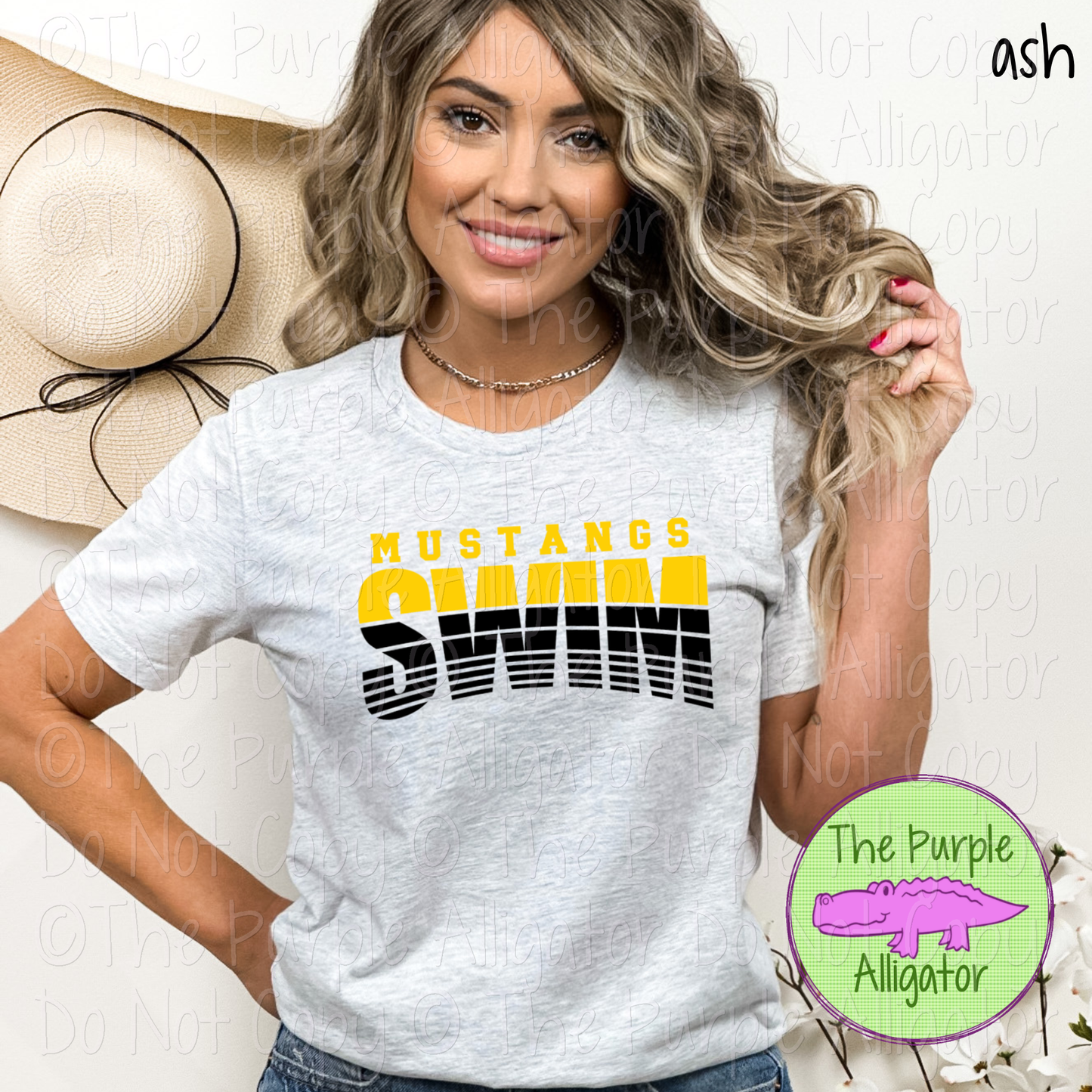 Mustangs Swim SC10 Mascot School Spirit Wear Team Gear - CHOOSE YOUR DESIGN COLORS - 0425 (d2f TPA)