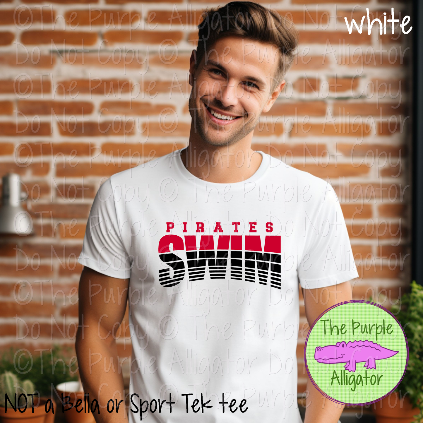 Pirates Swim SC10 Mascot School Spirit Wear Team Gear - CHOOSE YOUR DESIGN COLORS - 0425 (d2f TPA)