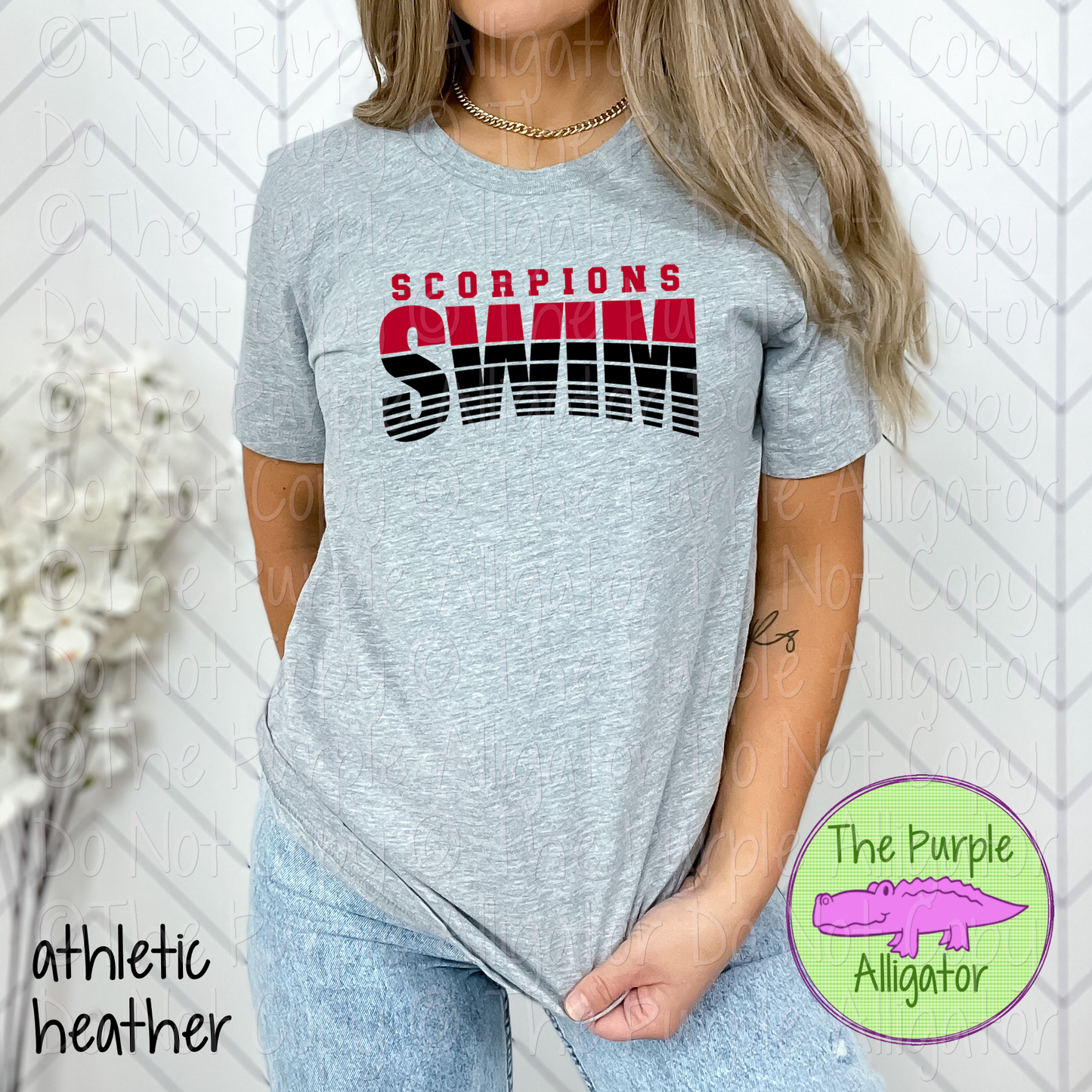 Scorpions Swim SC10 Mascot School Spirit Wear Team Gear - CHOOSE YOUR DESIGN COLORS - 0425 (d2f TPA)