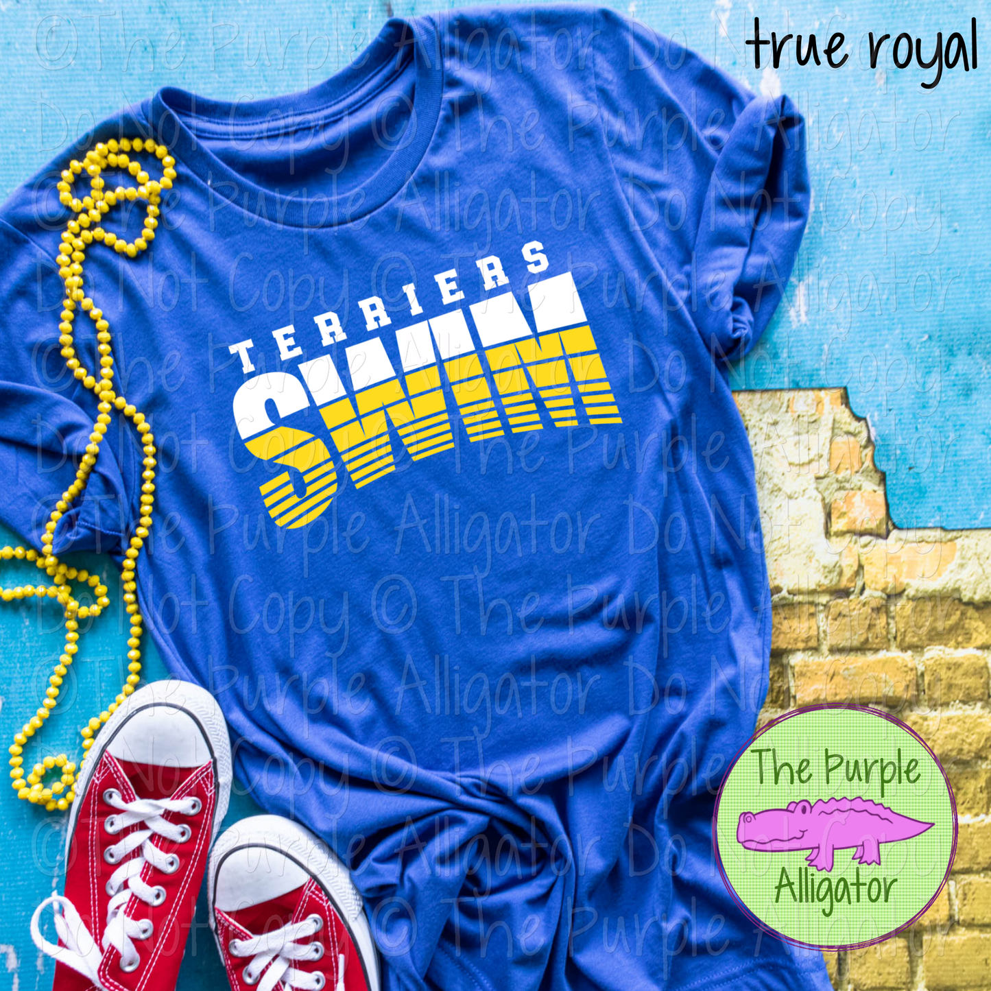 Terriers Swim SC10 Mascot School Spirit Wear Team Gear - CHOOSE YOUR DESIGN COLORS - 0425 (d2f TPA)