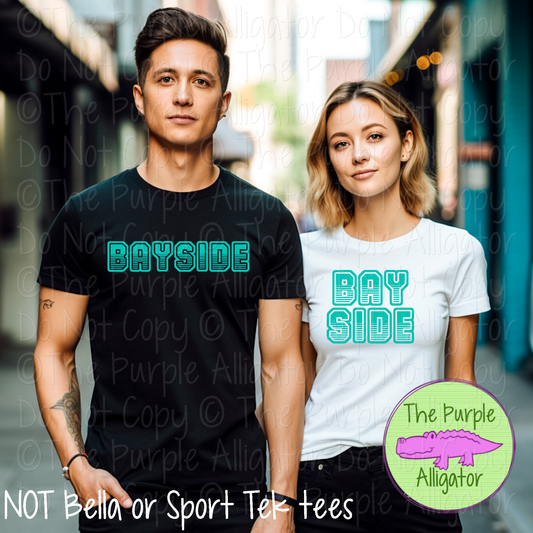 Bayside T401 | Varsity Letter Retro Spirit Wear - CHOOSE YOUR TEXT COLOR 0725 (d2f TPA)