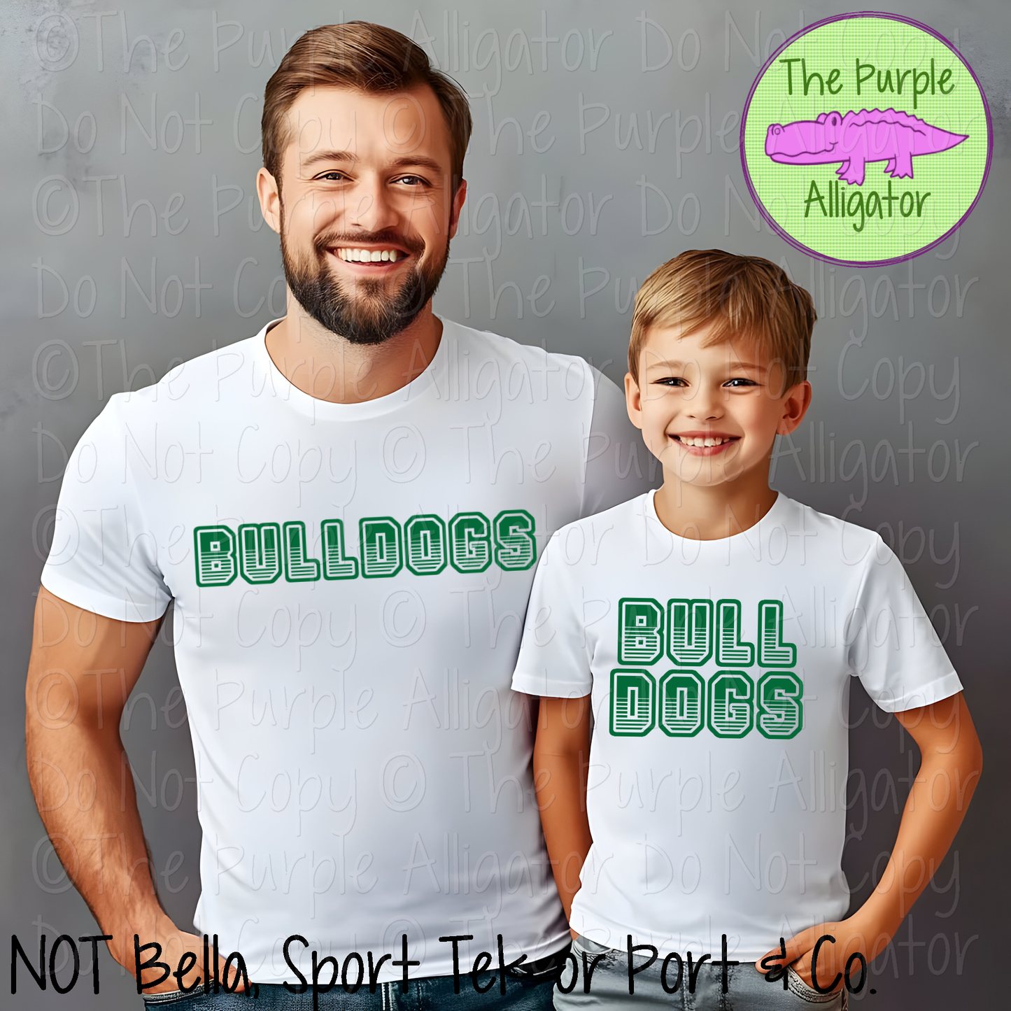 Bulldogs T401 | Custom School Spirit Wear Apparel for Fans, Teams & Students - CHOOSE YOUR TEXT COLOR 0725 (d2f TPA)