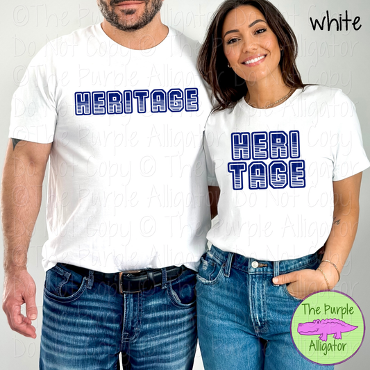 Heritage T401 | Varsity Letter Retro Spirit Wear - CHOOSE YOUR TEXT COLOR 0725 (d2f TPA)