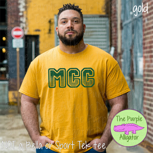 MCC T401 |  Varsity Letter Retro Spirit Wear - CHOOSE YOUR TEXT COLOR 0725 (d2f TPA)