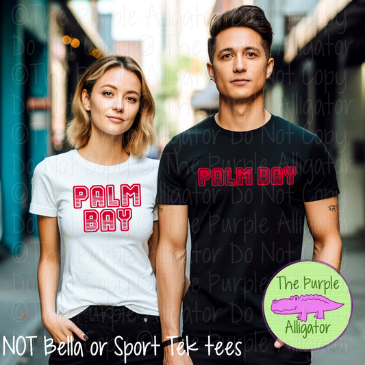 Palm Bay T401 | Varsity Letter Retro Spirit Wear - CHOOSE YOUR TEXT COLOR 0725 (d2f TPA)