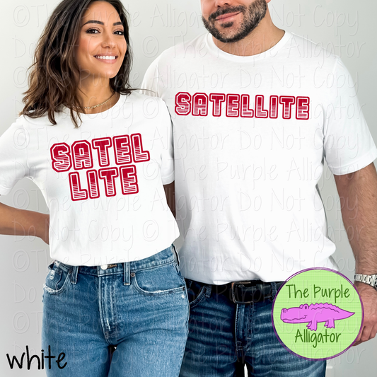 Satellite T401 | Varsity Letter Retro Spirit Wear - CHOOSE YOUR TEXT COLOR 0725 (d2f TPA)