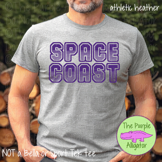 Space Coast T401 | Varsity Letter Retro Spirit Wear - CHOOSE YOUR TEXT COLOR 0725 (d2f TPA)