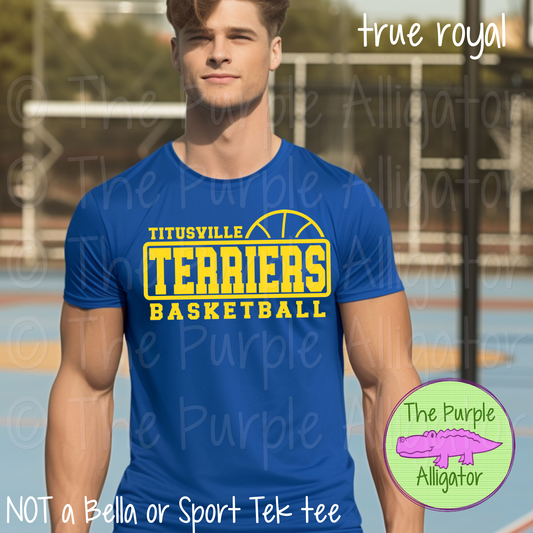 Titusville Terriers Basketball SC9 Mascot School Spirit - CHOOSE YOUR DESIGN COLOR (d2f TPA)