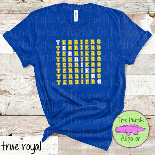 Terriers 2 Color Stack Design | Custom Spirit Wear for Teachers, Students & Fans - CHOOSE YOUR DESIGN COLORS - 0725 (d2f TPA)
