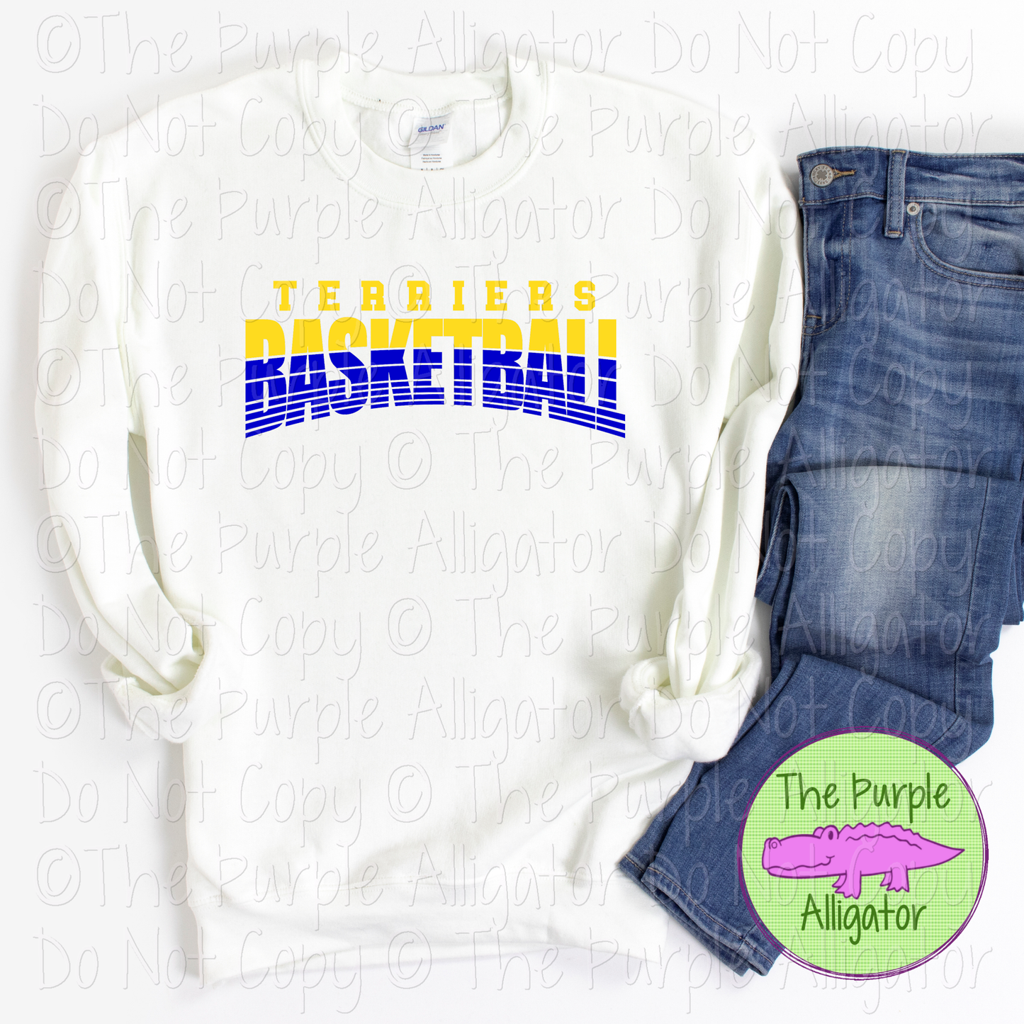 Terriers Basketball 40 - Vintage Arch Custom Basketball Spirit Wear Mascot Apparel 0624 TPA