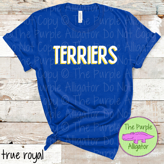 Terriers NF Two-Tone Offset Spirit Design | Bold Two-Color Offset Text Design | CHOOSE YOUR DESIGN COLORS 0825 (d2f TPA)