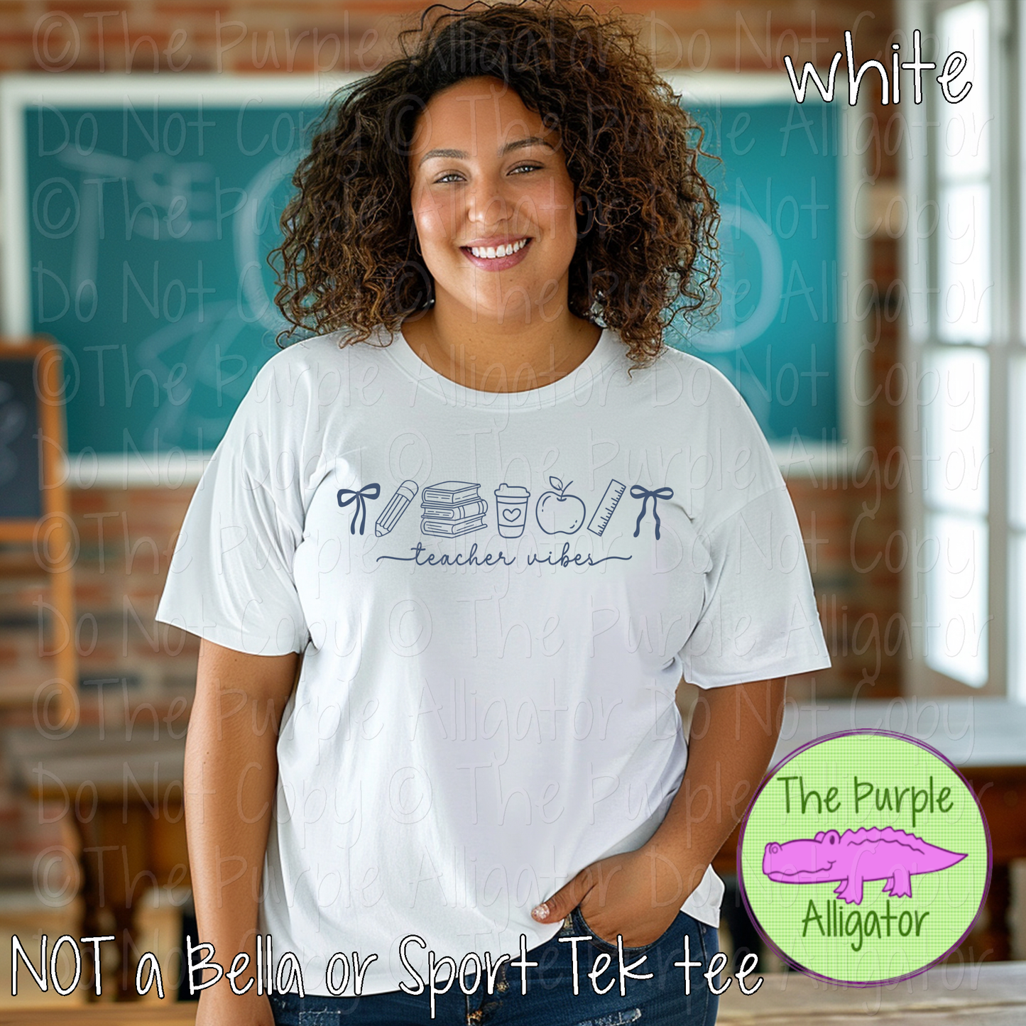 Teacher Vibes Preppy Doodle Teacher Shirt Cute Classroom Aesthetic Tee 0825 TDF