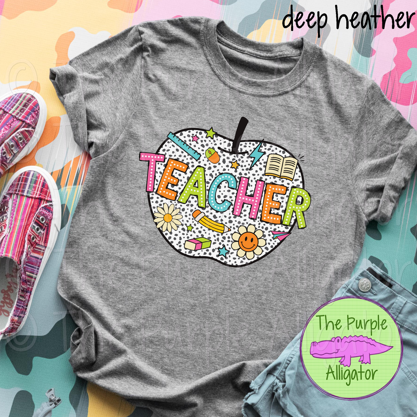 Teacher Apple Dalmatian Dots 0724 (d2f TBA-DF-CF)