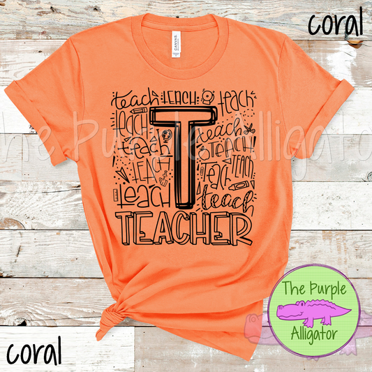 Teacher Typeset - CHOOSE YOUR DESIGN COLOR (d2f TPA)