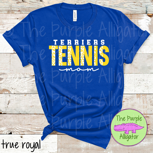 Terriers Tennis Mom White Yellow SC008 (d2f TPA)