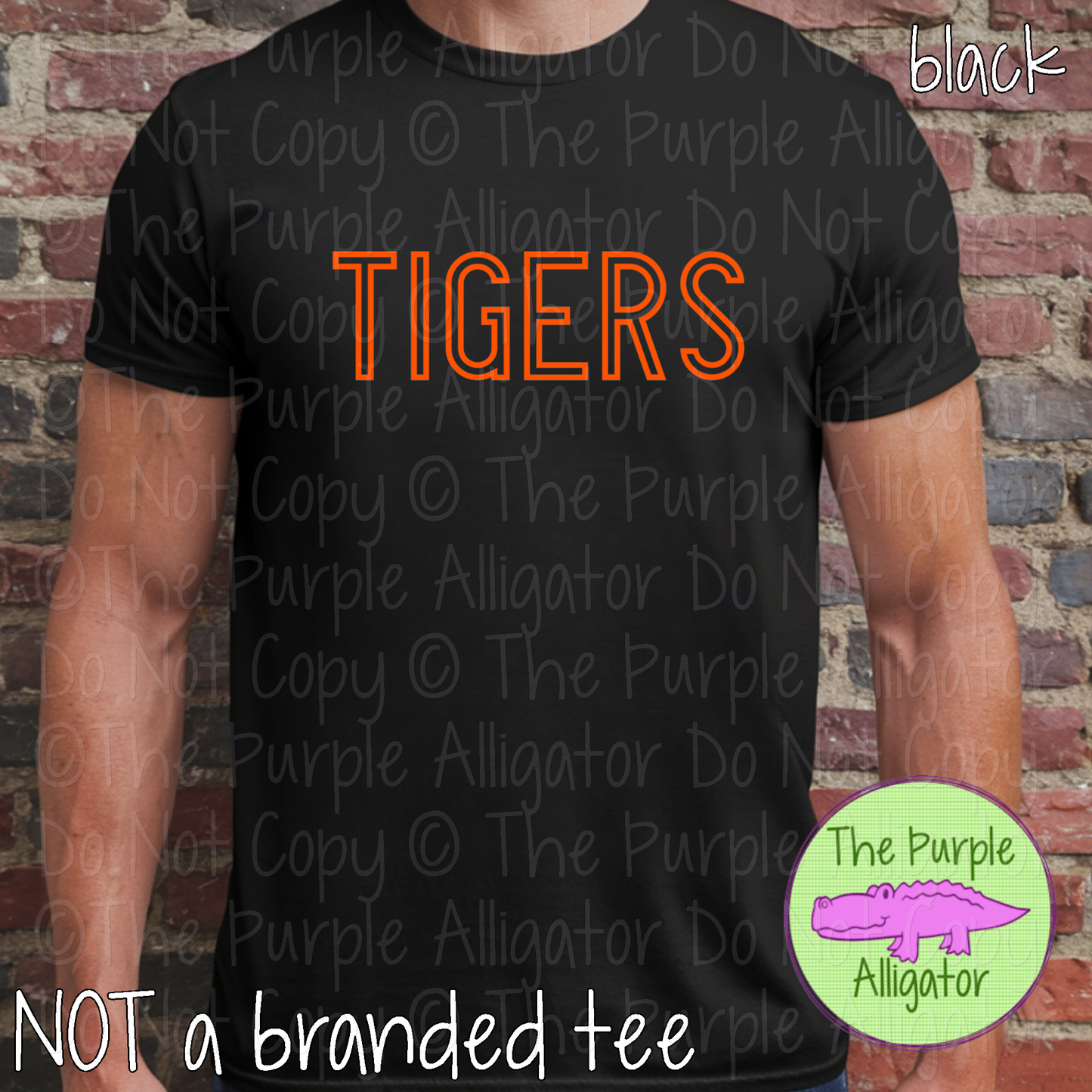 Tigers Iron Line - The Outline Series | Outline Spirit Wear Shirt - Bold Modern Block Design 0226 TPA