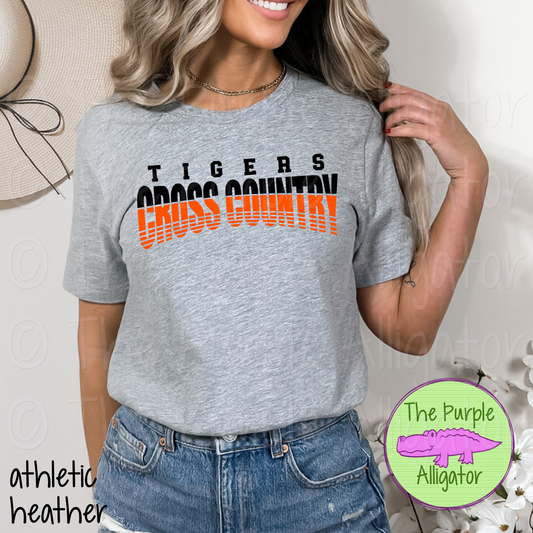 Tigers Cross Country 2 - Vintage Arch Custom XC Spirit Wear Mascot Apparel 0624 TPA