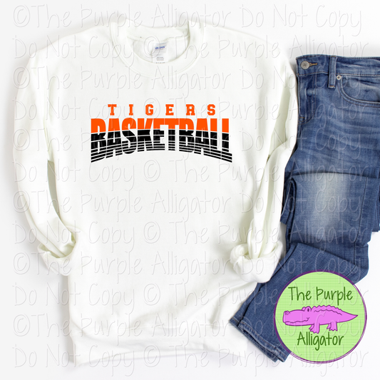 Tigers Basketball 40 - Vintage Arch Custom Basketball Spirit Wear Mascot Apparel 0624 TPA
