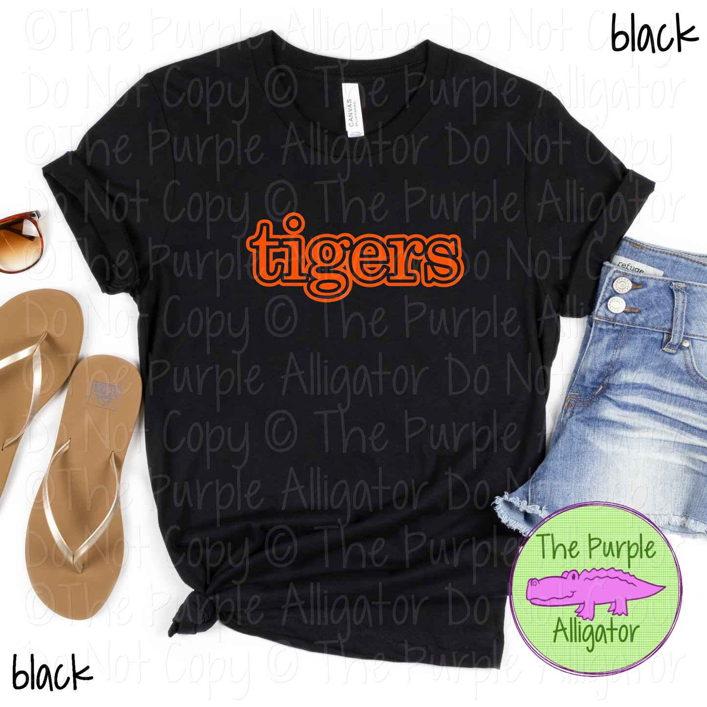 Tigers Legacy Outline - The Classic Series - Custom School & Mascot Spirit Wear Apparel 0626 TPA