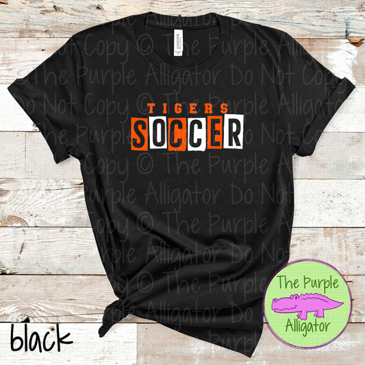 Tigers Soccer Halftime – The Halftime Series Custom Two-Color Mascot Soccer Spirit Wear 0626 TPA