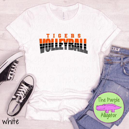 Tigers Volleyball 38 - Vintage Arch Custom Volleyball Spirit Wear Mascot Apparel 0626 TPA