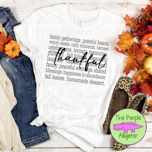 Thankful Words – Thanksgiving Typography Word Collage 0825 (d2f A2)