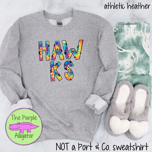 Hawks Tie Dye Mascot School Spirit 1224 (d2f TPA)