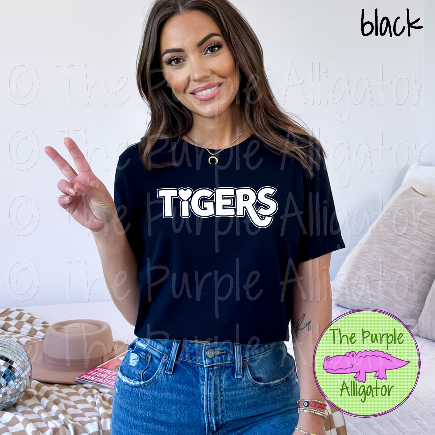 Tigers BFC-DG Mascot School Spirit - CHOOSE YOUR TEXT COLOR (d2f TPA)