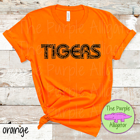 Tigers MGIR Distressed Mascot School Spirit - CHOOSE YOUR TEXT COLOR  (d2f TPA)