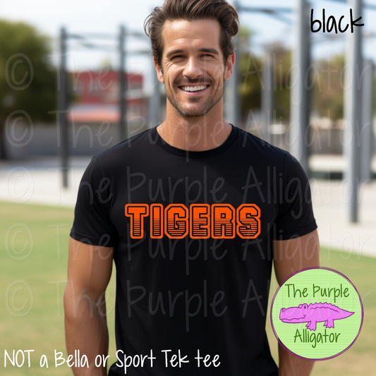 Tigers T401 - CHOOSE YOUR DESIGN COLOR - Mascot School Spirit (d2f TPA)