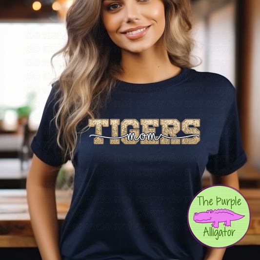 Tigers Mom Gold Sequin Faux Embroidery (d2f TPA)