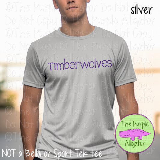 Timberwolves Distorted | Bold Brush Stroke Spirit Wear Design – Rough Distorted Mascot Style | CHOOSE YOUR TEXT COLOR - 0825 (d2f TPA)