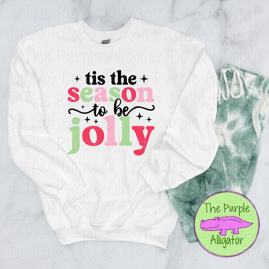 Tis the Season to be Jolly – Classic Christmas Tee for Holiday Fun & Festivities - CHOOSE YOUR DESIGN COLOR 1124 (D2F M)